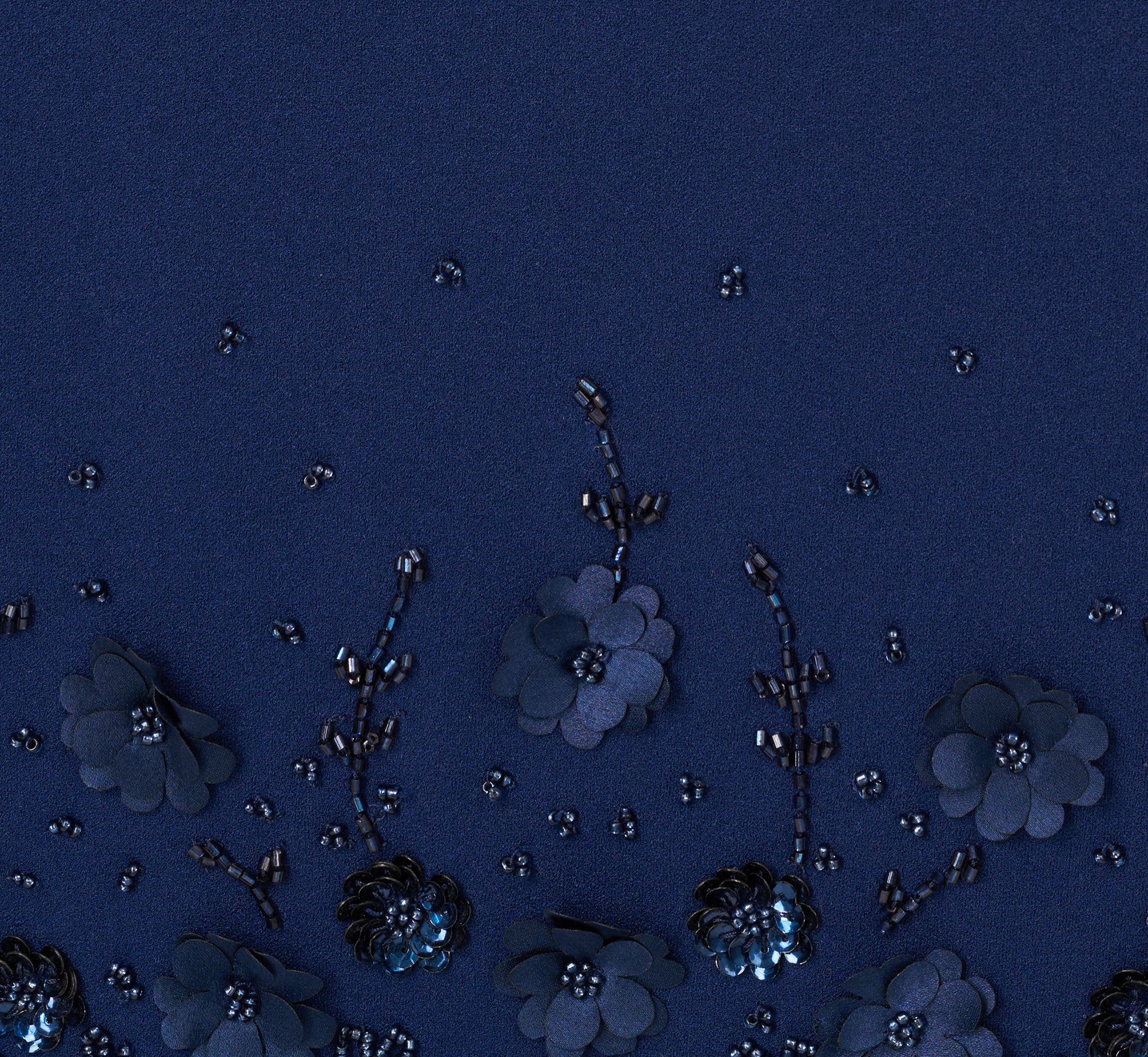 Sleeveless Beaded Organza Hem Halter Midi Dress In Navy、mySite、solidvoid