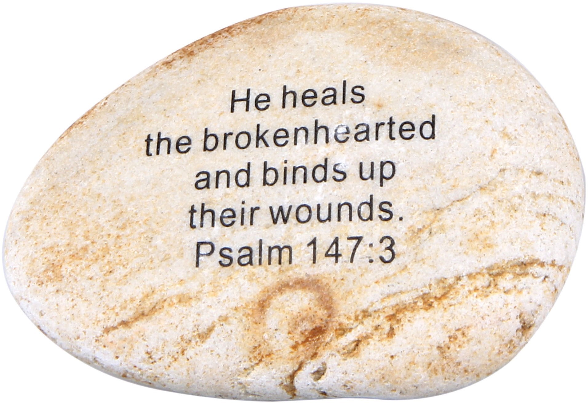  Extra Large Engraved Inspirational Scripture Biblical Natural Stones Collection - Stone VII : Psalm 147:3 : He Heals The brokenhearted, and binds up Their Wounds、mySite、elrpsem3k