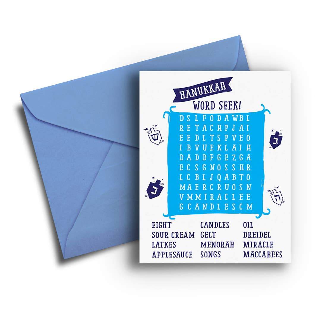 Hanukkah Word Seek Greeting Cards - Box of 8、mySite、topwebapps