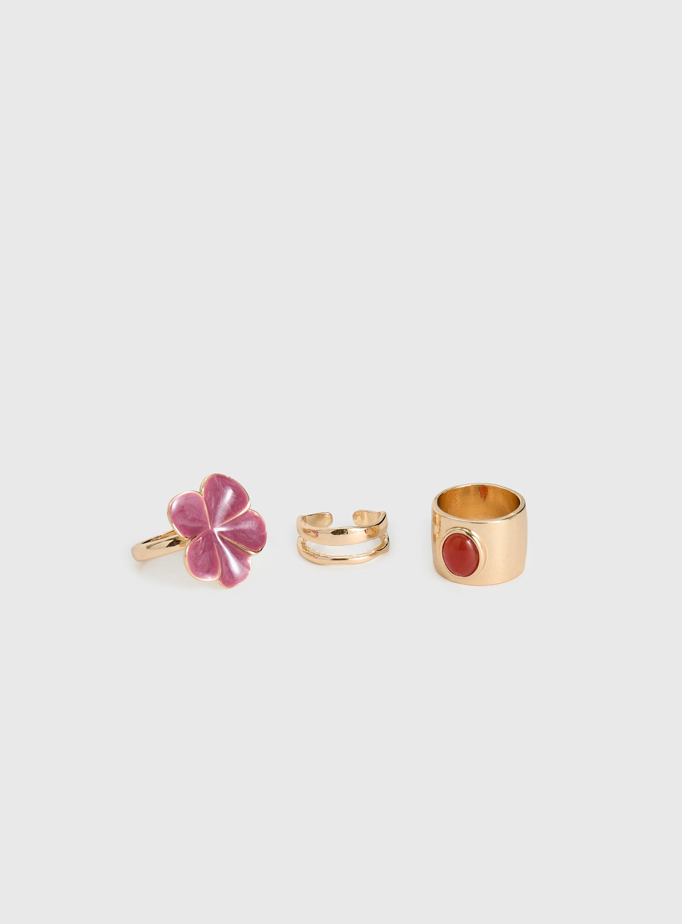 Rosellah Ring Set Gold / Pink、mySite、solidvoid