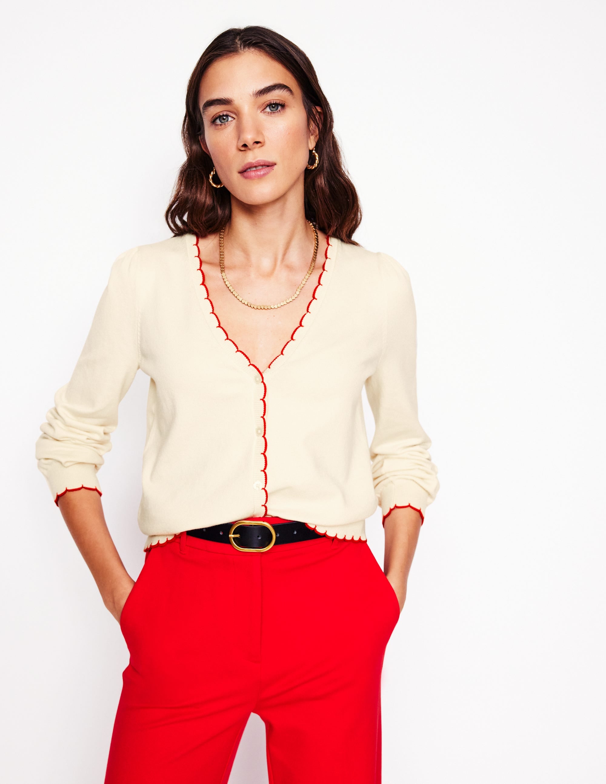  Pru Scallop Trim Cardigan-Warm Ivory、mySite、ashleygrahame