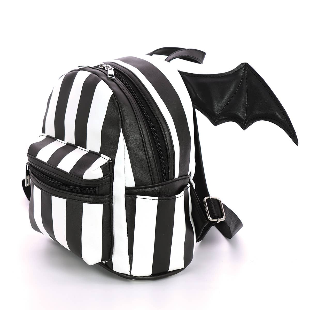Bat Wing Striped Mini Backpack Adorable Goth Style、mySite、g9winljtr