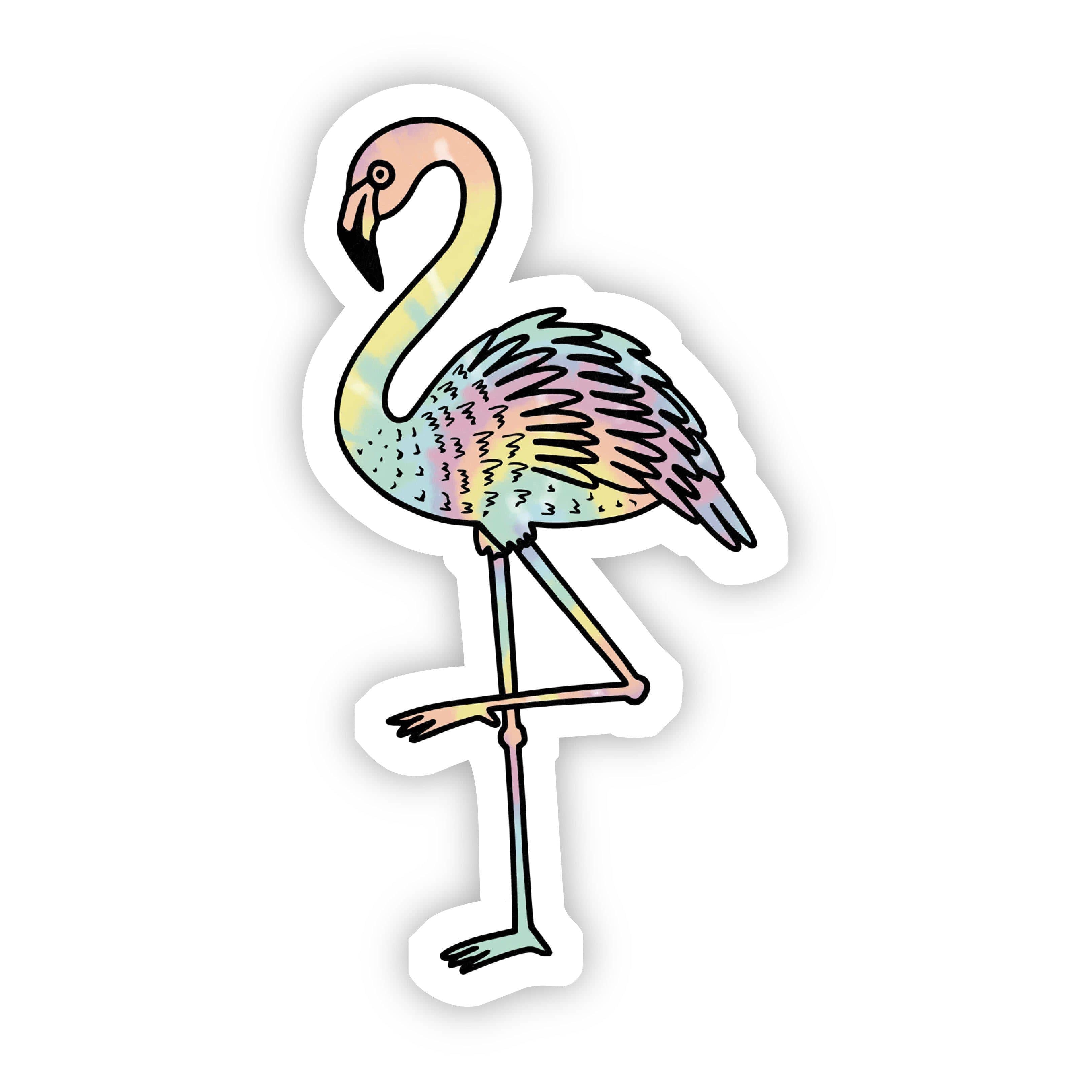  Tie Dye Flamingo Aesthetic Sticker、mySite、elrpsem3k