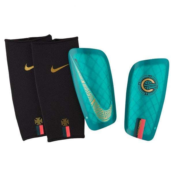 Nike CR7 Mercurial Lite Shin Guards Clear/Emerald/Black/Gold、mySite、noshort