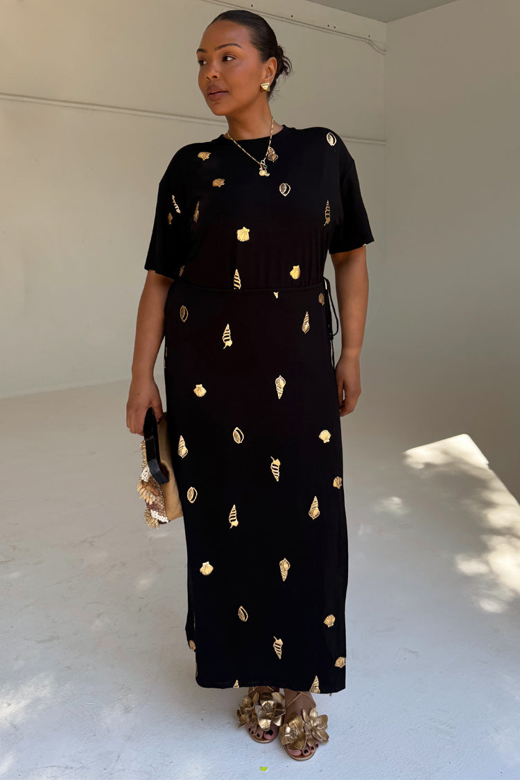 Black Shell Midi Leia Dress、mySite、solidvoid