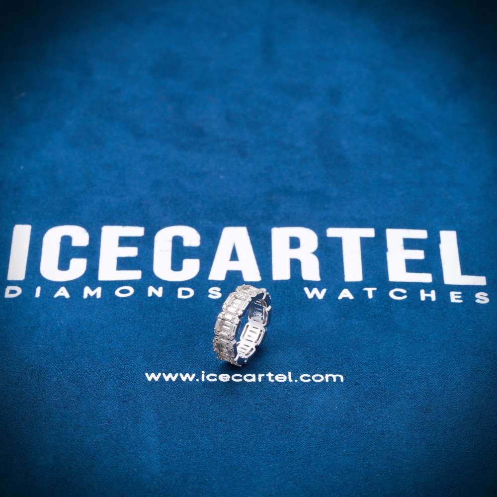 Moissanite 3-Row Baguette Band Ring 14K Gold、mySite、hinf8tx79