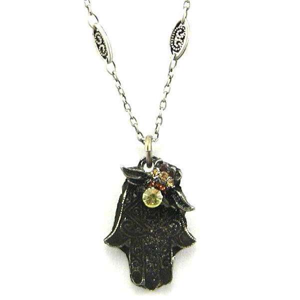 La Contessa Hamsa Necklace With Bumblebee、mySite、topwebapps