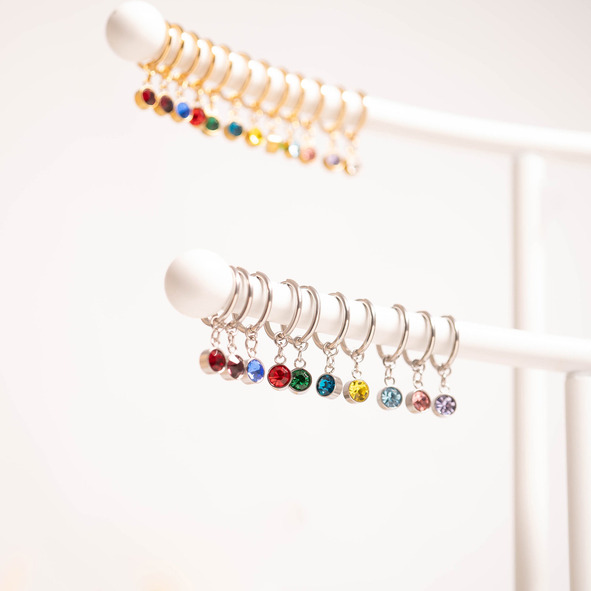 Stainless Steel Birthstone Huggie Earrings / ERJ0073、mySite、dreamappss