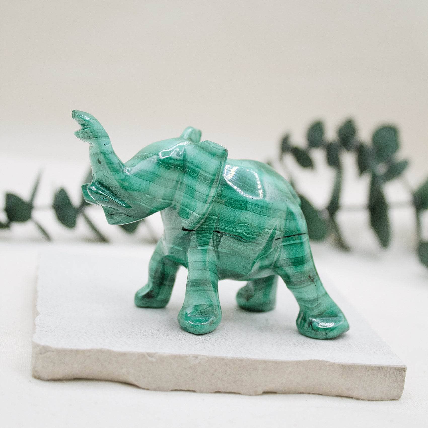Genuine Malachite Elephants - Hand Carved - 1 of a Kind、mySite、hinf8tx79