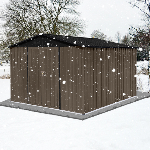 Metal garden sheds 8ftx10ft outdoor storage sheds Dark-grey、、eastwooduniform