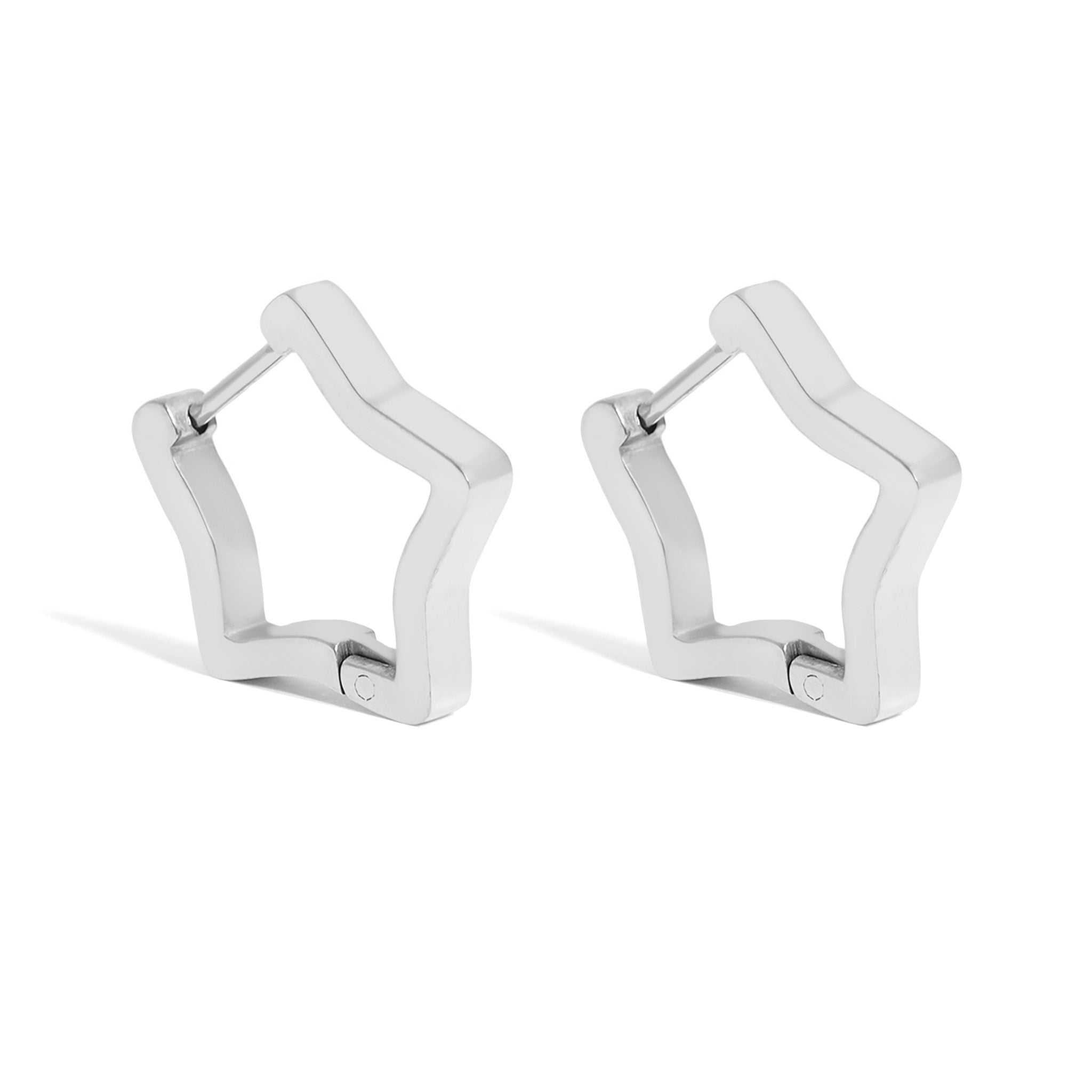 18K Gold PVD Stainless Steel Star Huggie Earrings / ERJ0009、mySite、dreamappss