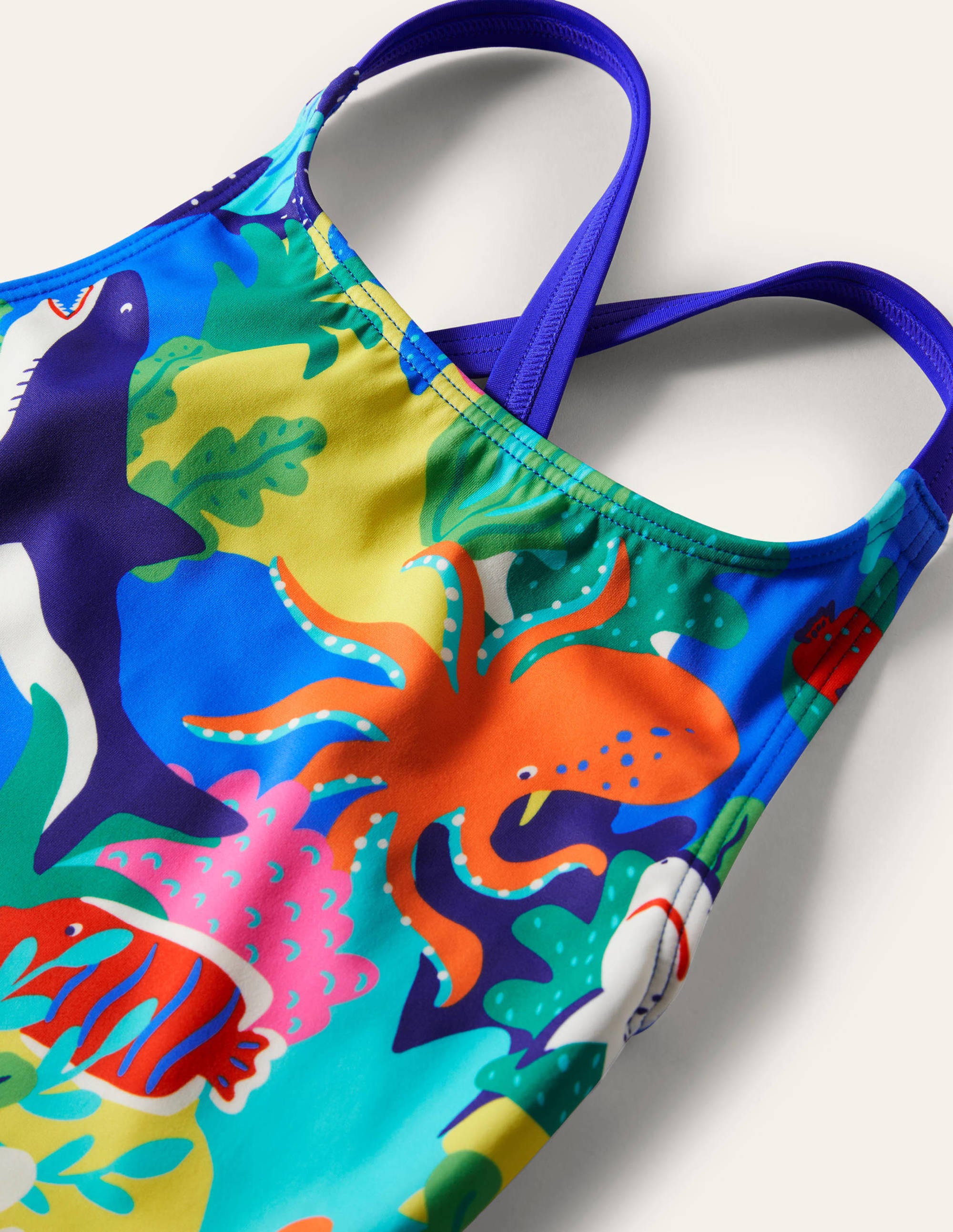  Cross-back Printed Swimsuit-Multi Rainbow Reef、mySite、ashleygrahame