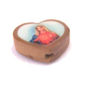 Heart of Mary wooden center - enamel heart (18x16mm -0.7x0.6)、mySite、topwebapps