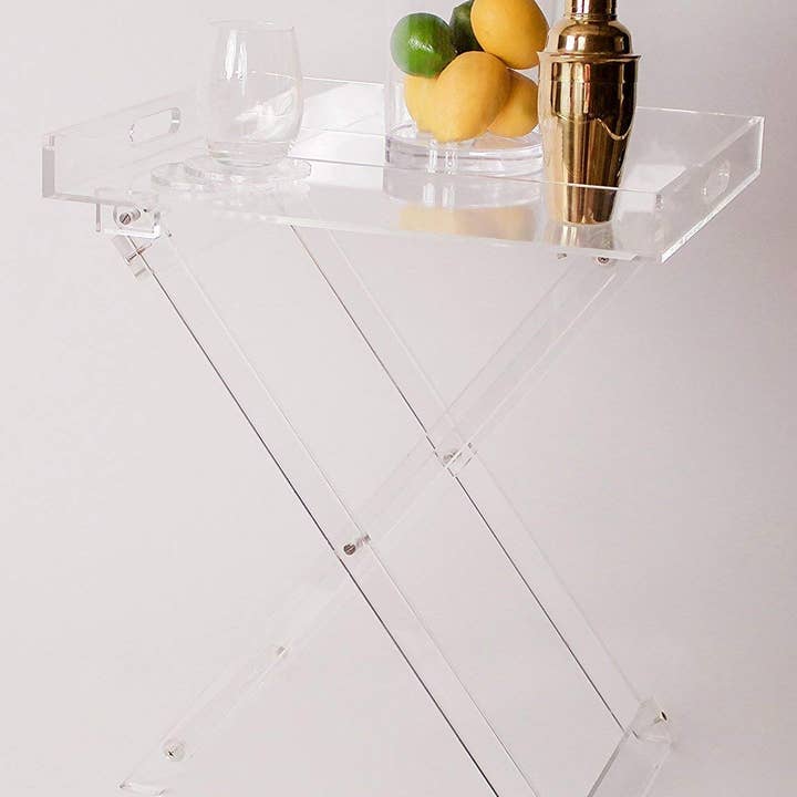  Acrylic Foldable Tray Side Table with Side Handles、mySite、elrpsem3k