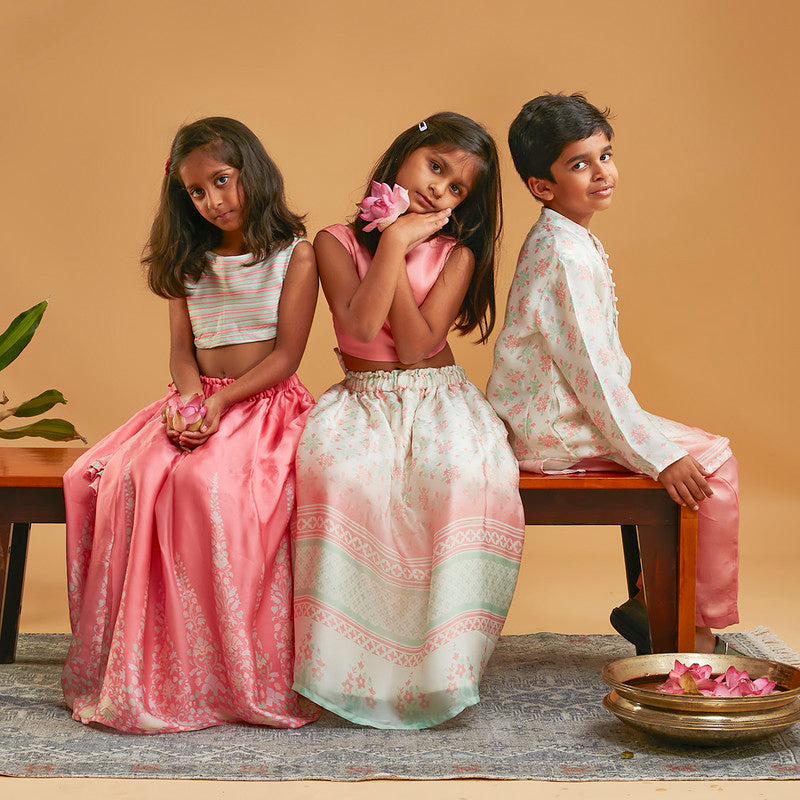 Silk Lehenga Set | Printed | Multicolour、mySite、camillekostekn