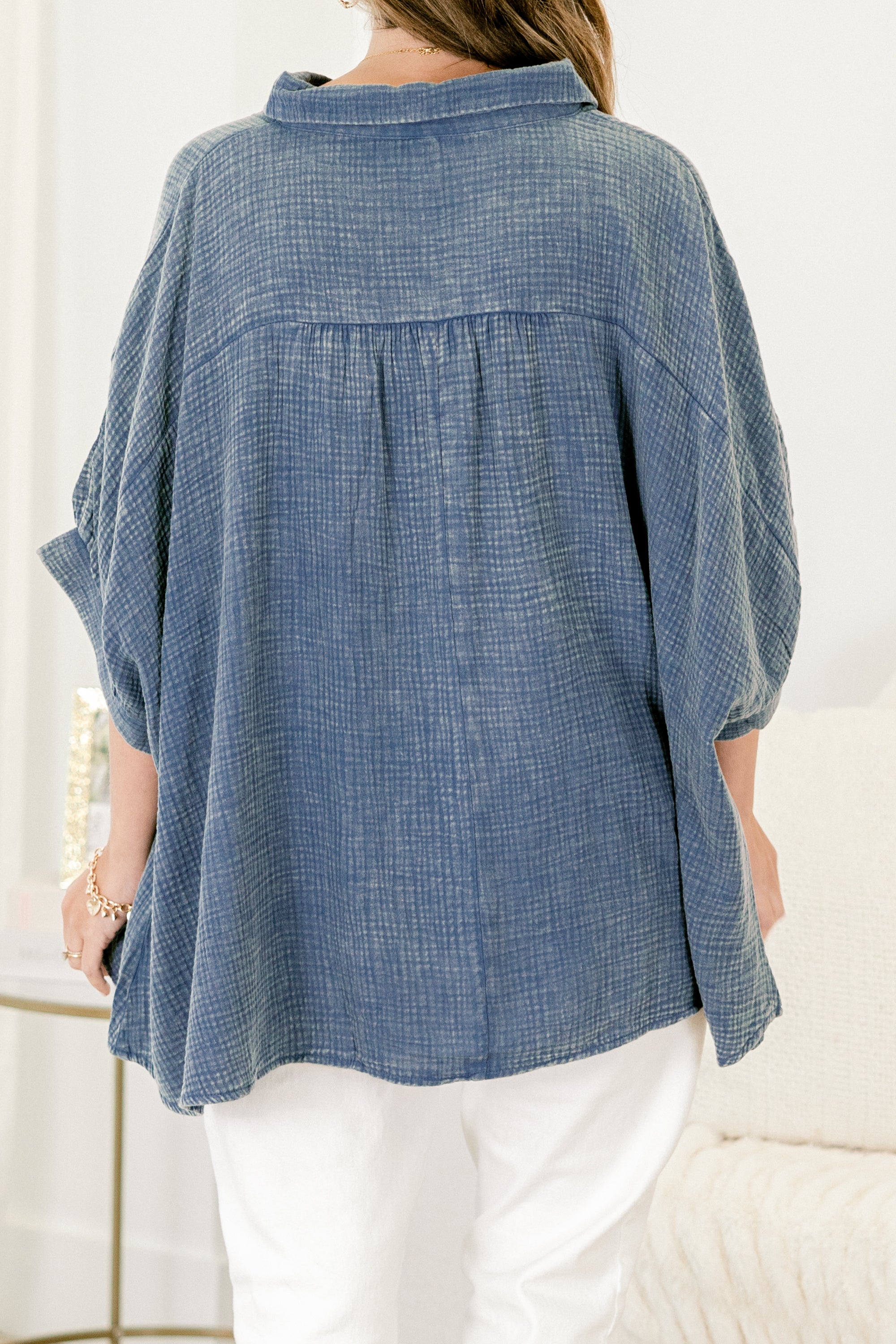  Wistful Weekend Top, Dusty Blue、mySite、justintrudeaud