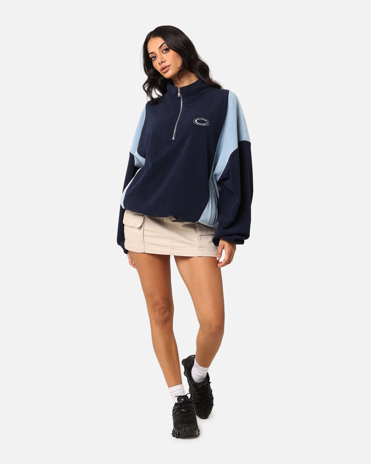 Carre C-Star Polarfleece Quarter Zip Crewneck Light Blue/Mul、mySite、zt4zffjzw