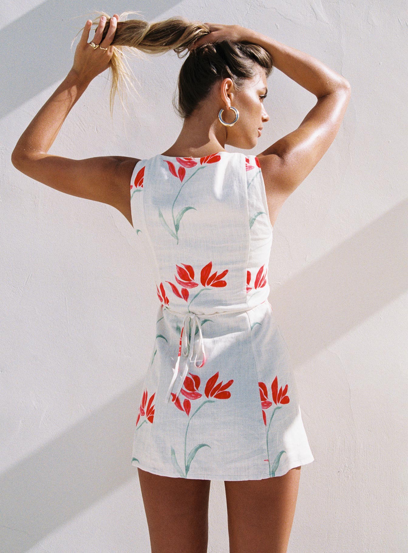 Dollie Linen Mini Dress Floral、mySite、solidvoid