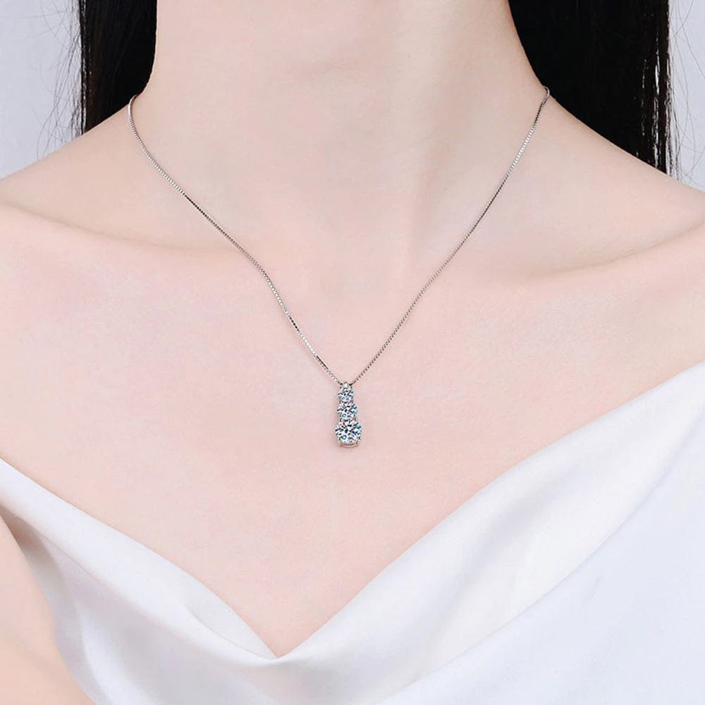 Graduated Vertical Moissanite Necklace 925 Sterling Silver、mySite、g9winljtr