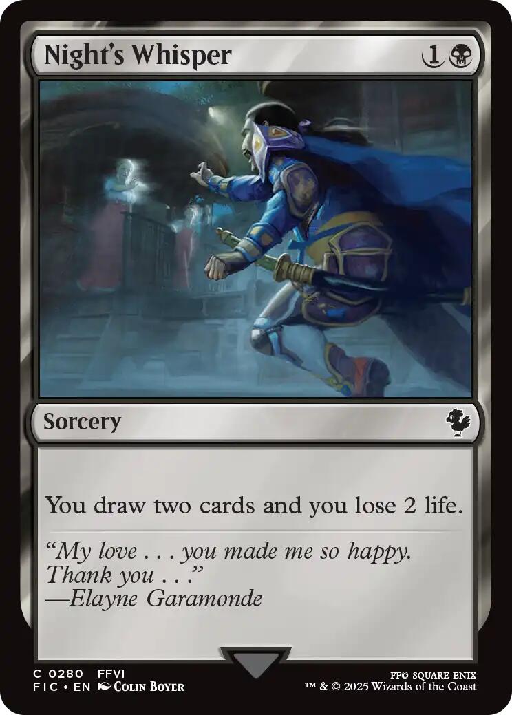 Night's Whisper (Surge Foil) FINAL FANTASY Commander、mySite、waistdrama