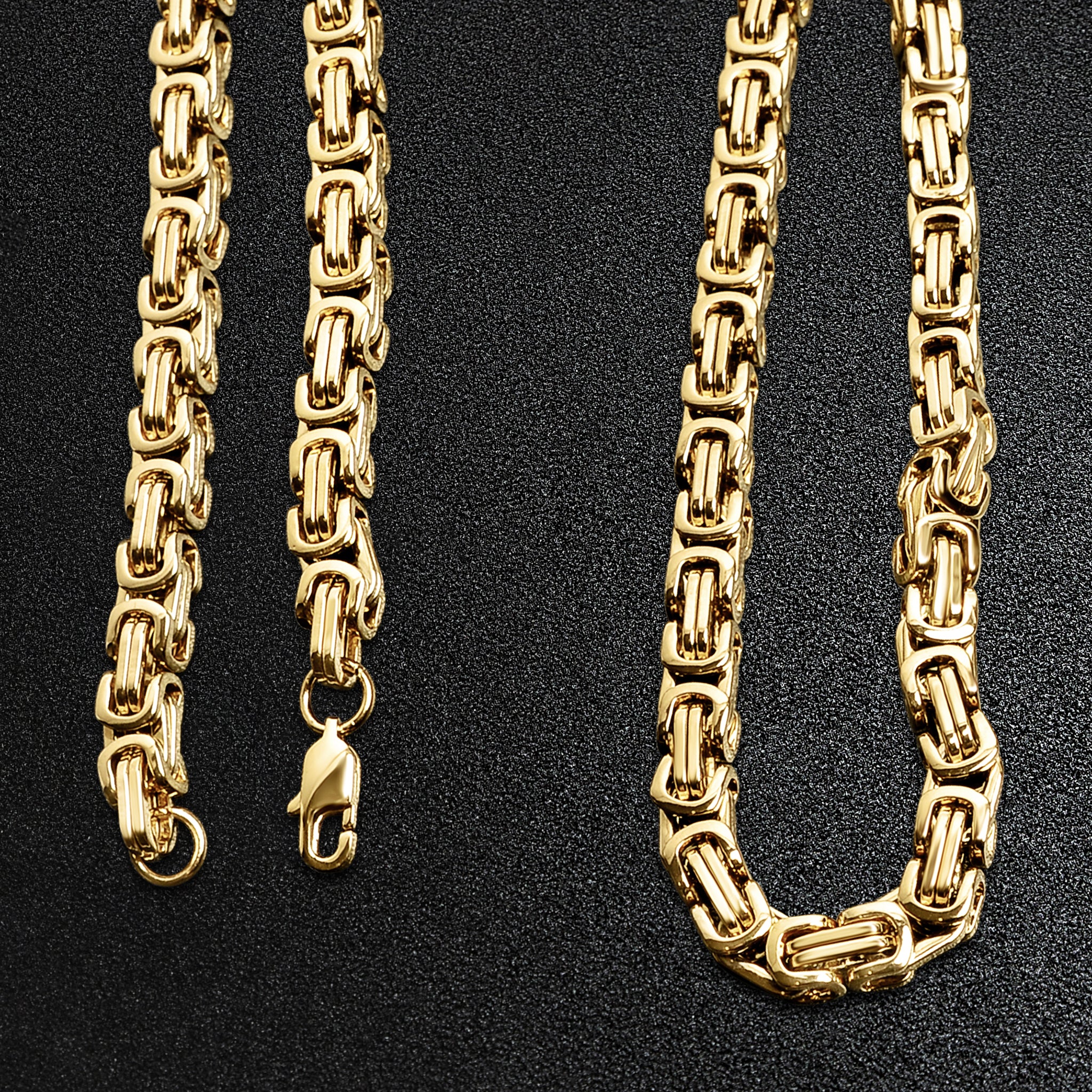 Stainless Steel 18K Gold PVD Coated Byzantine Chain Necklace / CHN8501、mySite、dreamappss