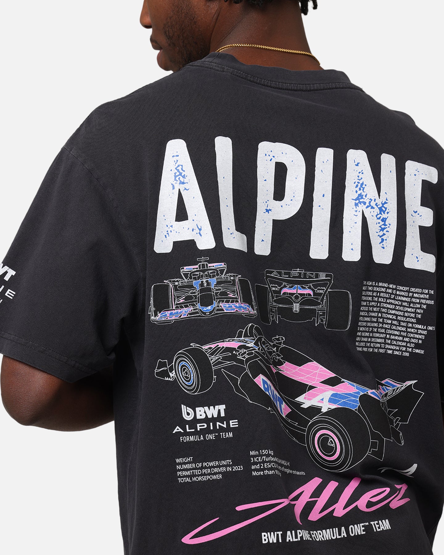 Outerstuff Alpine F1 Team Cursive T-Shirt Faded Black、mySite、zt4zffjzw