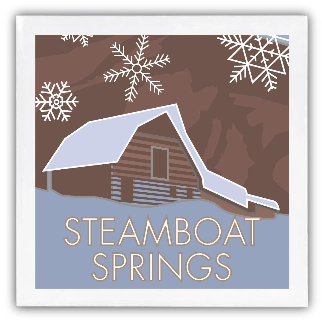 Steamboat Springs, Colorado - 4.25 x 4.25 Ceramic Coaster、mySite、g9winljtr