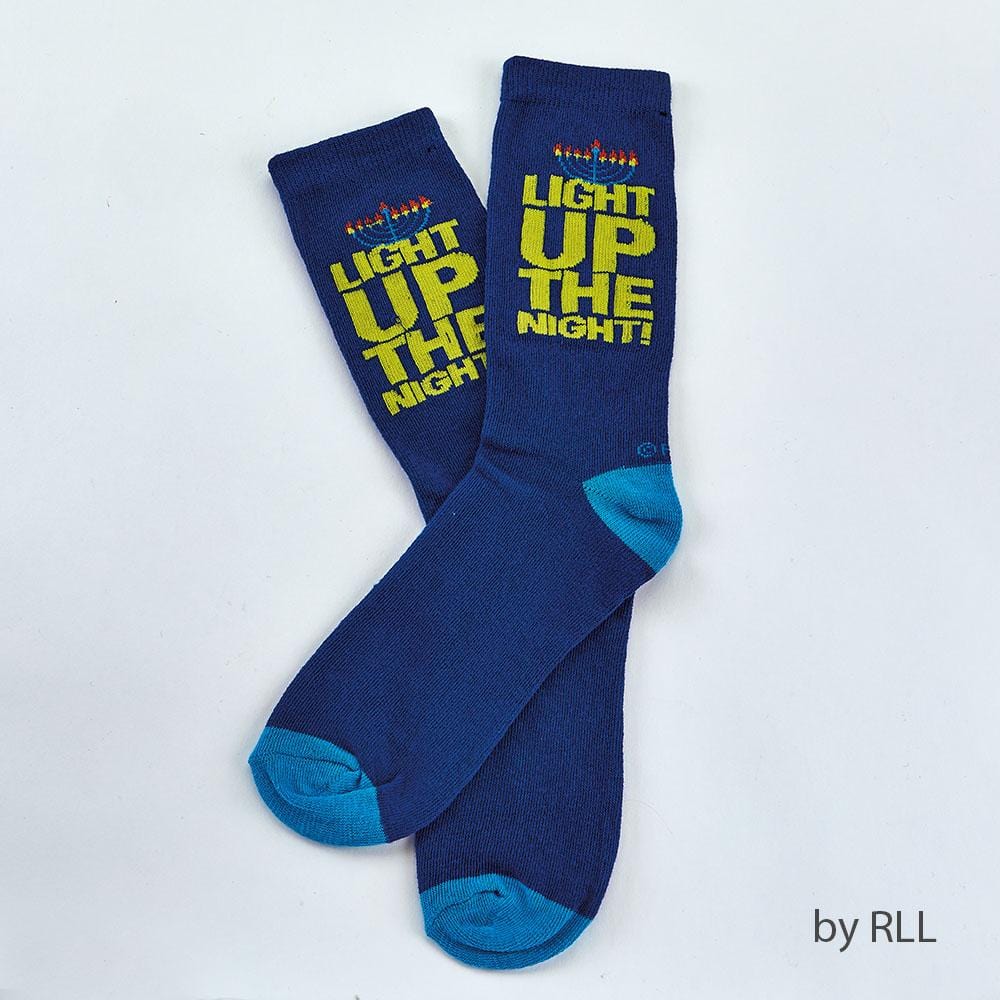 Hanukkah Adult Crew Socks, Light Up The Night、mySite、topwebapps