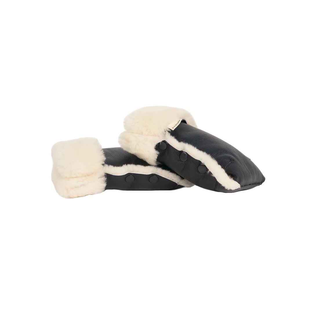  BINIBAMBA Coated Sheepskin Buggy Mittens - Noir + Milk、mySite、merchandisen