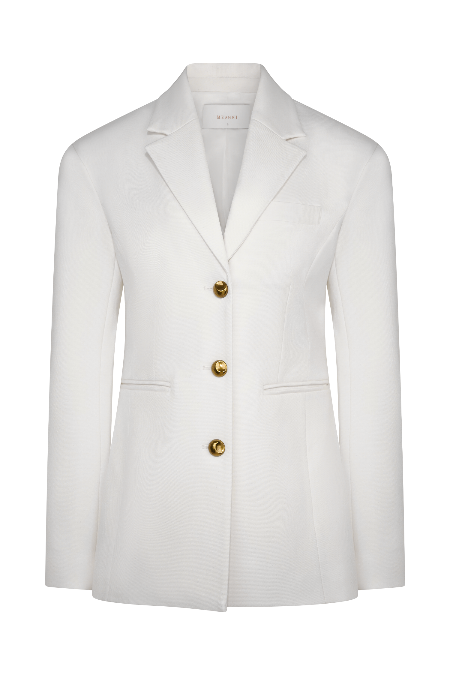 Bellamy Cinched Blazer - Ivory、mySite、solidvoid