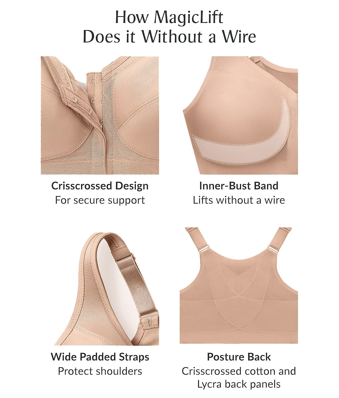  MagicLift Front-Close Posture Back Wire-Free Bra、mySite、justintrudeaud