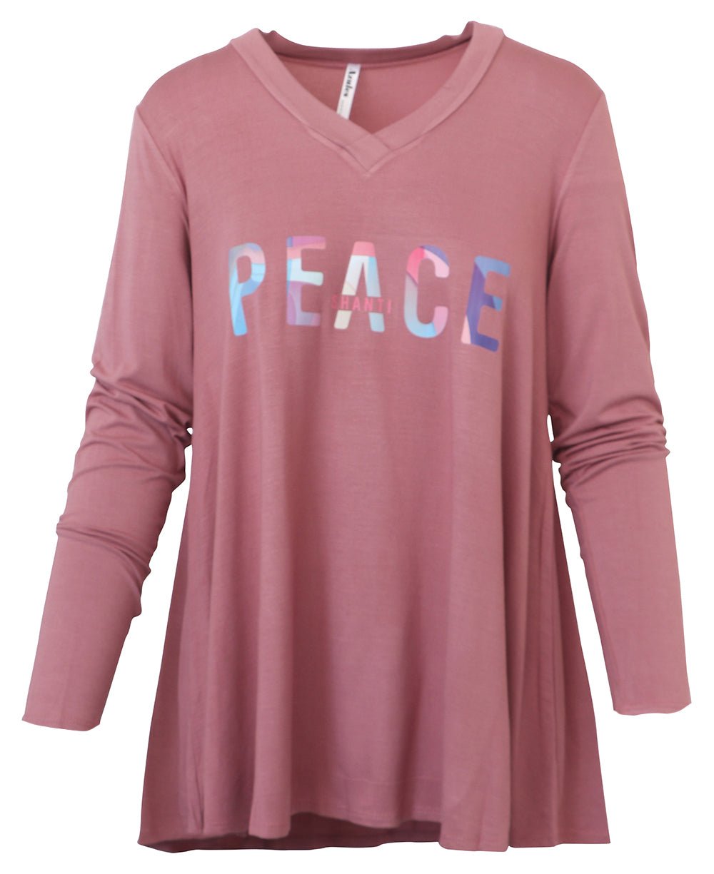 Rose Tunic Top with Peace, Shanti Inspirational Design、mySite、topwebapps