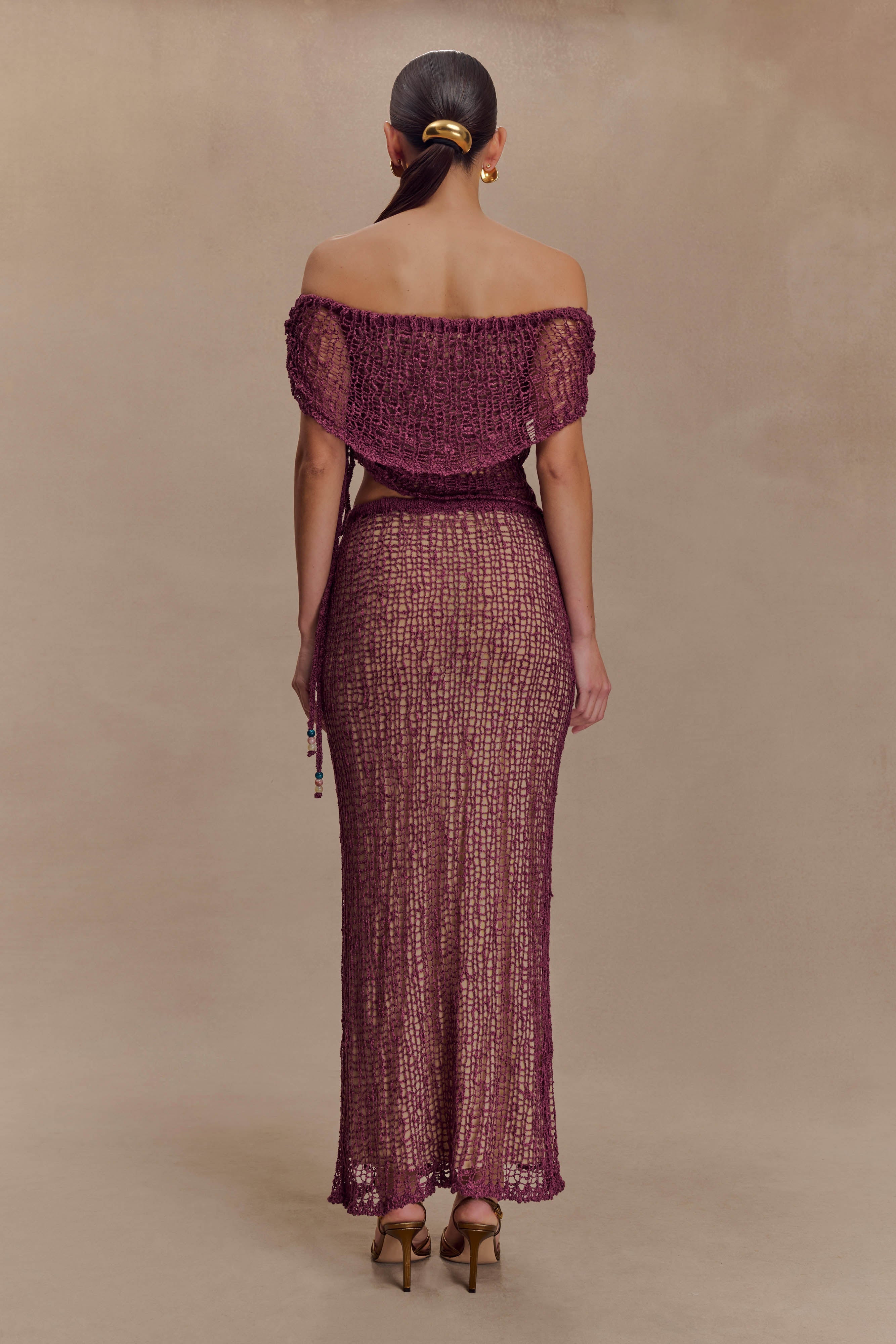 Cordelia Off Shoulder Knit Top - Mauve、mySite、solidvoid