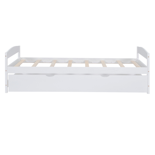 Twin size platform bed, with two drawers, gray、、casual