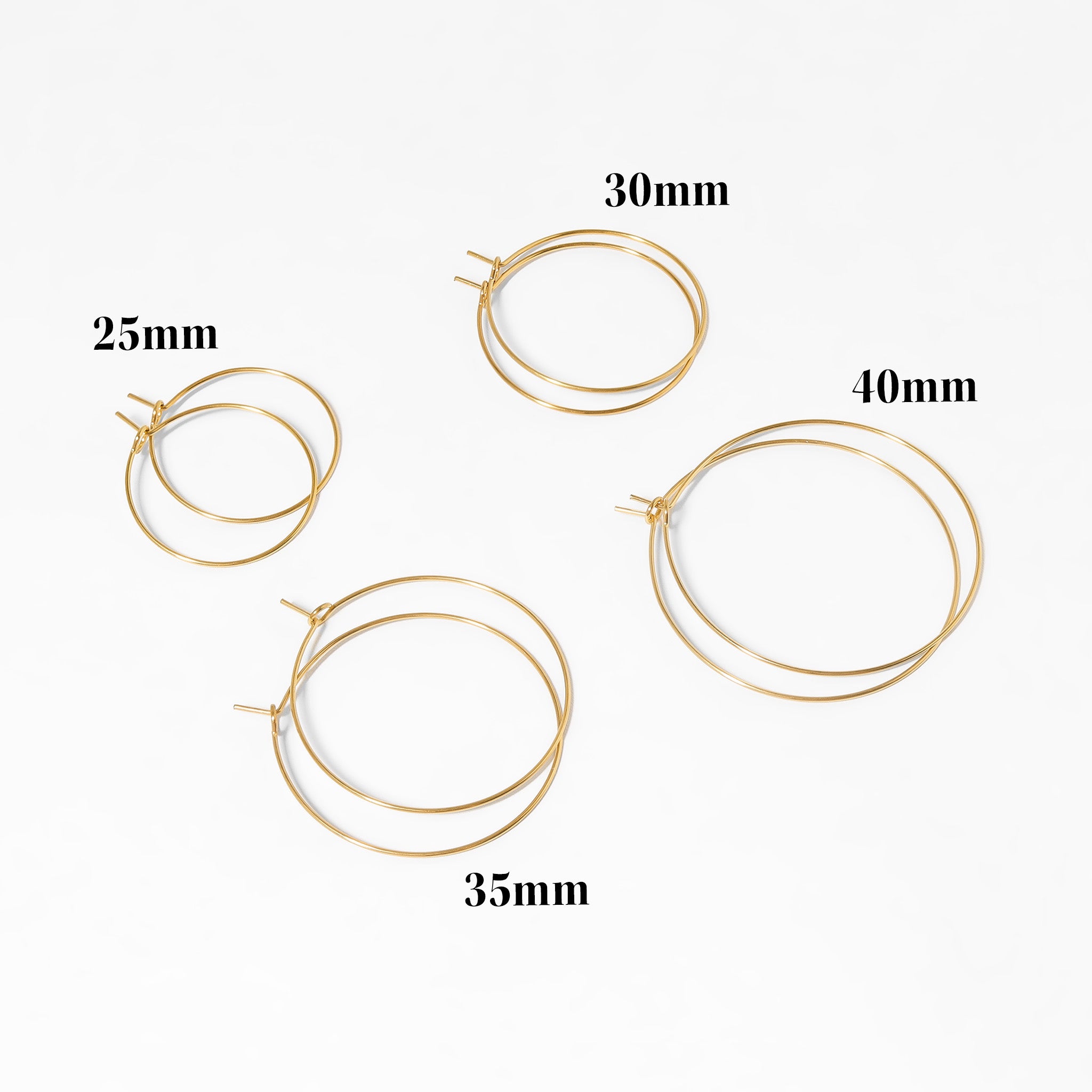 18K Gold PVD Stainless Steel Wire Hoop Earrings / ERJ0044、mySite、dreamappss