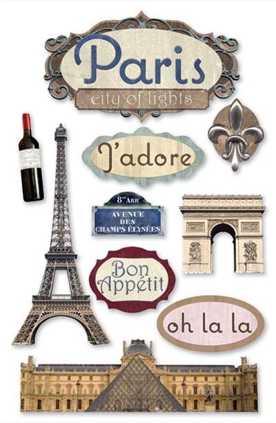  Scrapbook Stickers - 3D Paris Champs Elysees、mySite、ghnorth