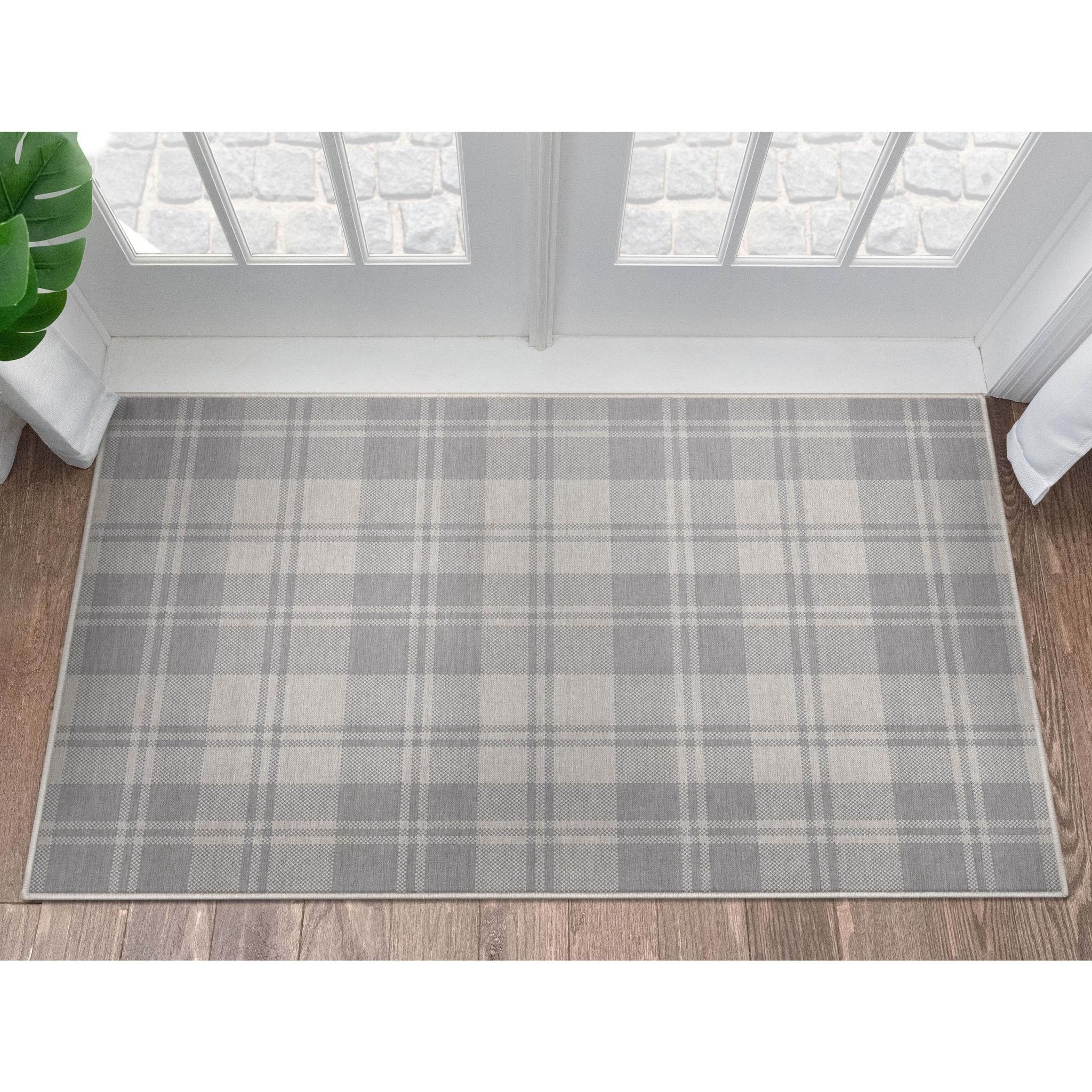 Plaid Modern Geometric Boxes Flat-Weave Rug、mySite、gigharbornorthrealestate