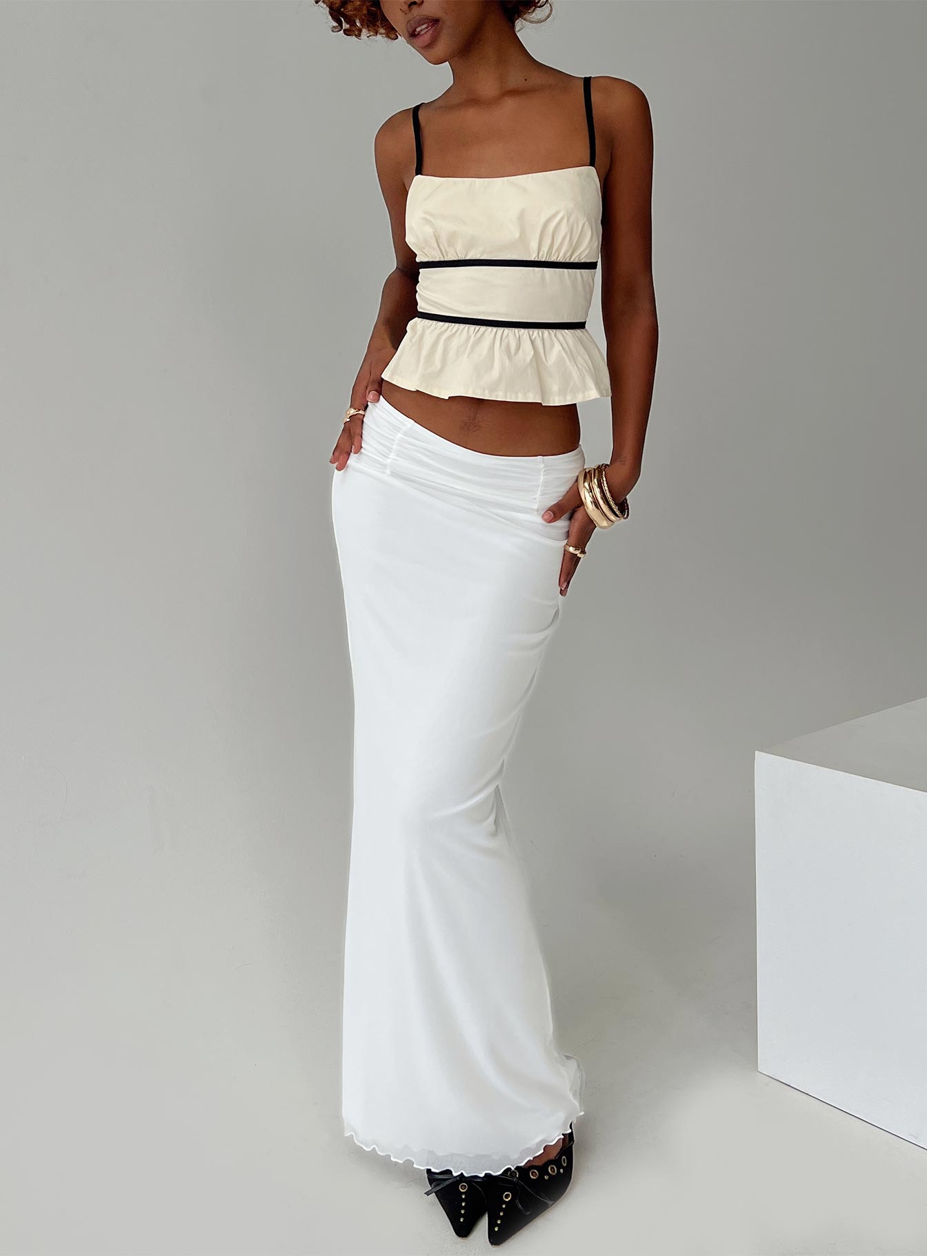 Daxon Top Cream / Black、mySite、solidvoid