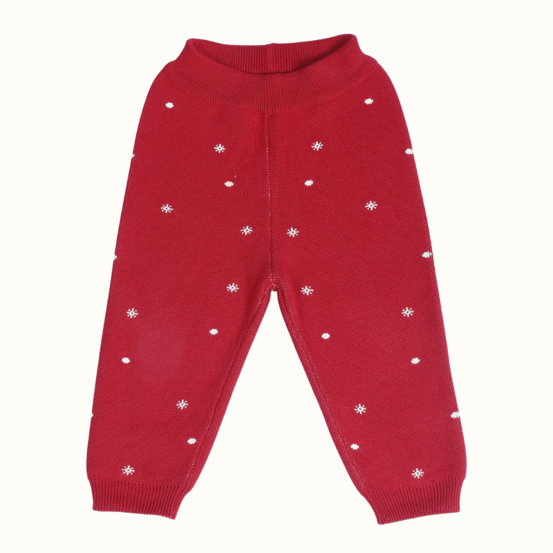 Cotton Jacquard Sweater & Lower Set | Penguine Printed | Navy Blue & Red |Set of 2、mySite、camillekostekn