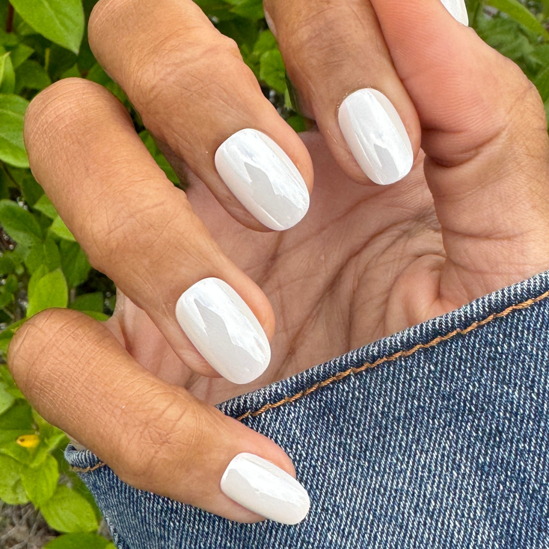 White Chrome - Press-On | Short | Round、mySite、solidvoid