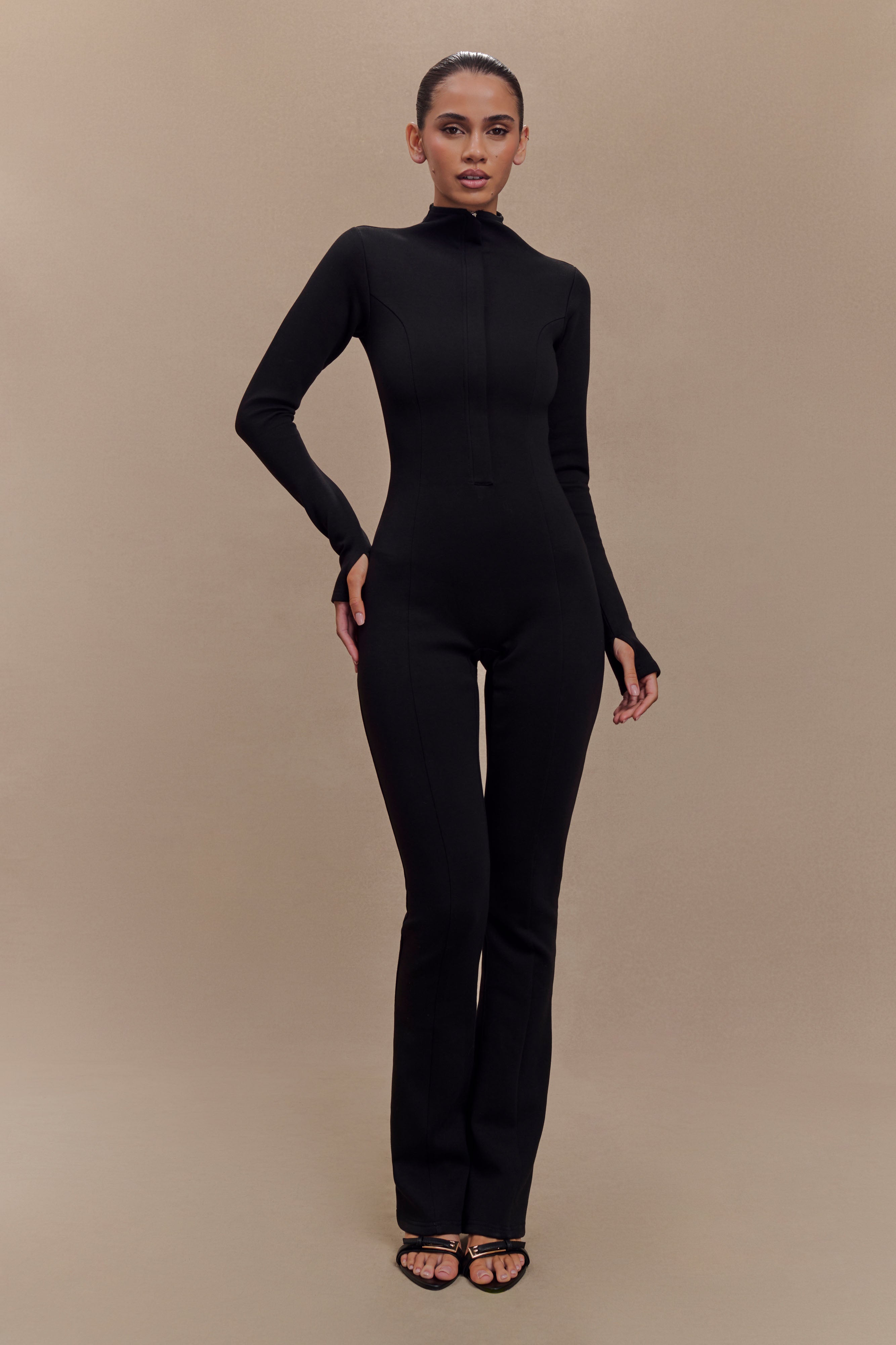 Margaery Scuba Jersey Jumpsuit - Black、mySite、solidvoid