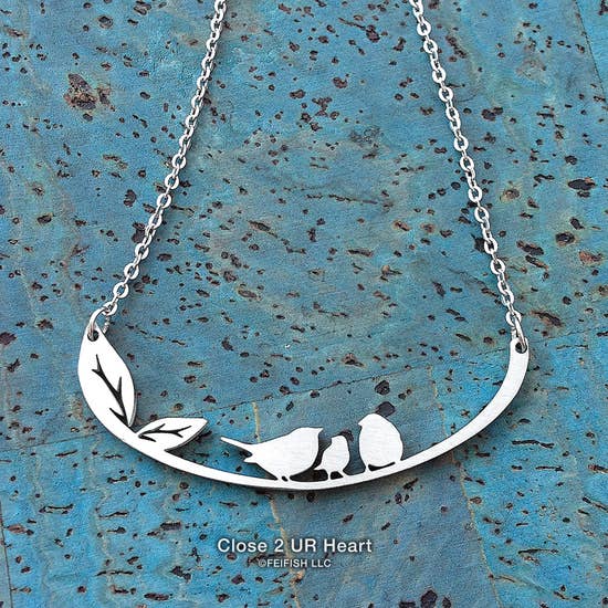 Wild Bird Necklaces Stainless Steel Bar Pendant Made in the USA、mySite、g9winljtr