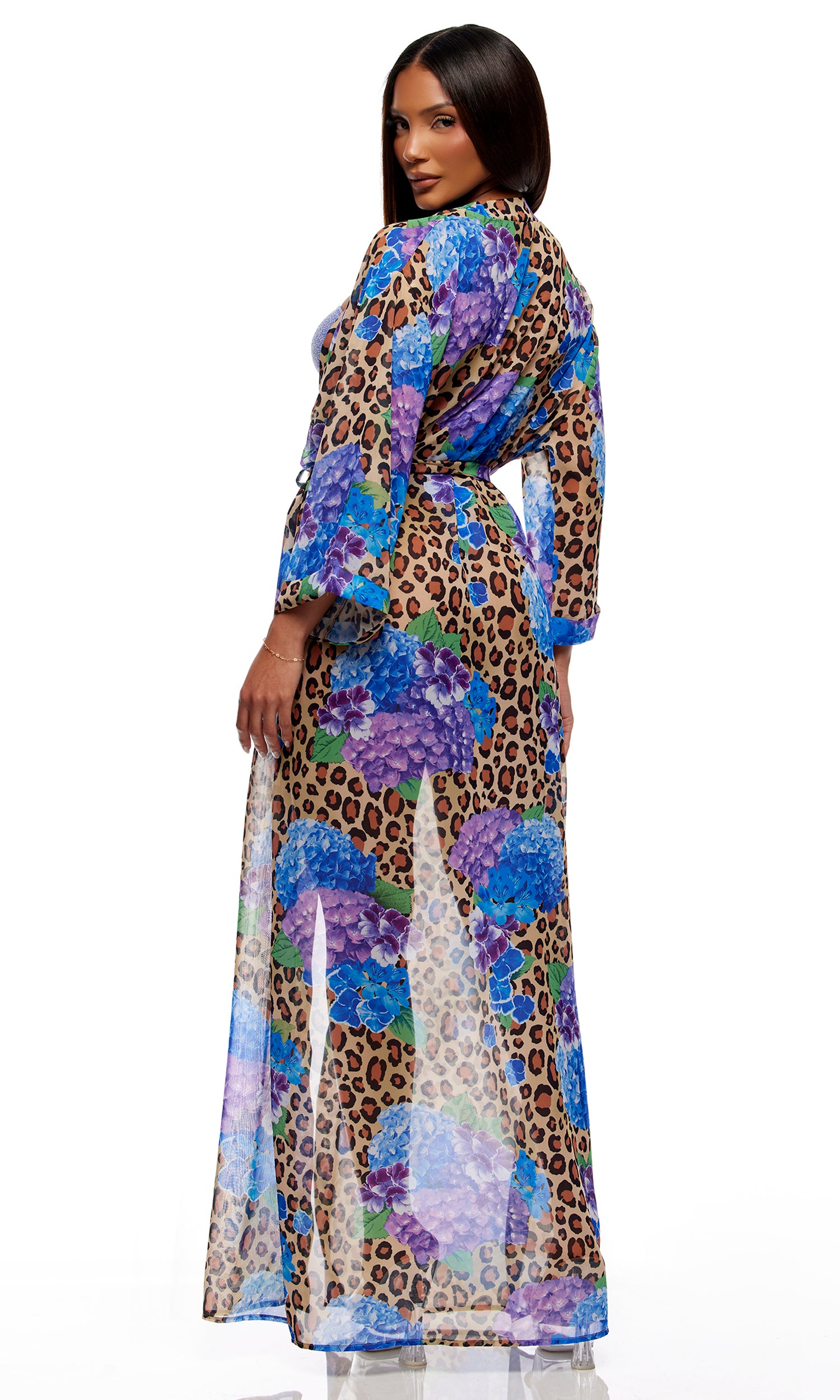 Termoli Mesh Pool Kimono - Cheetah Blue、mySite、bengalsvssteelers