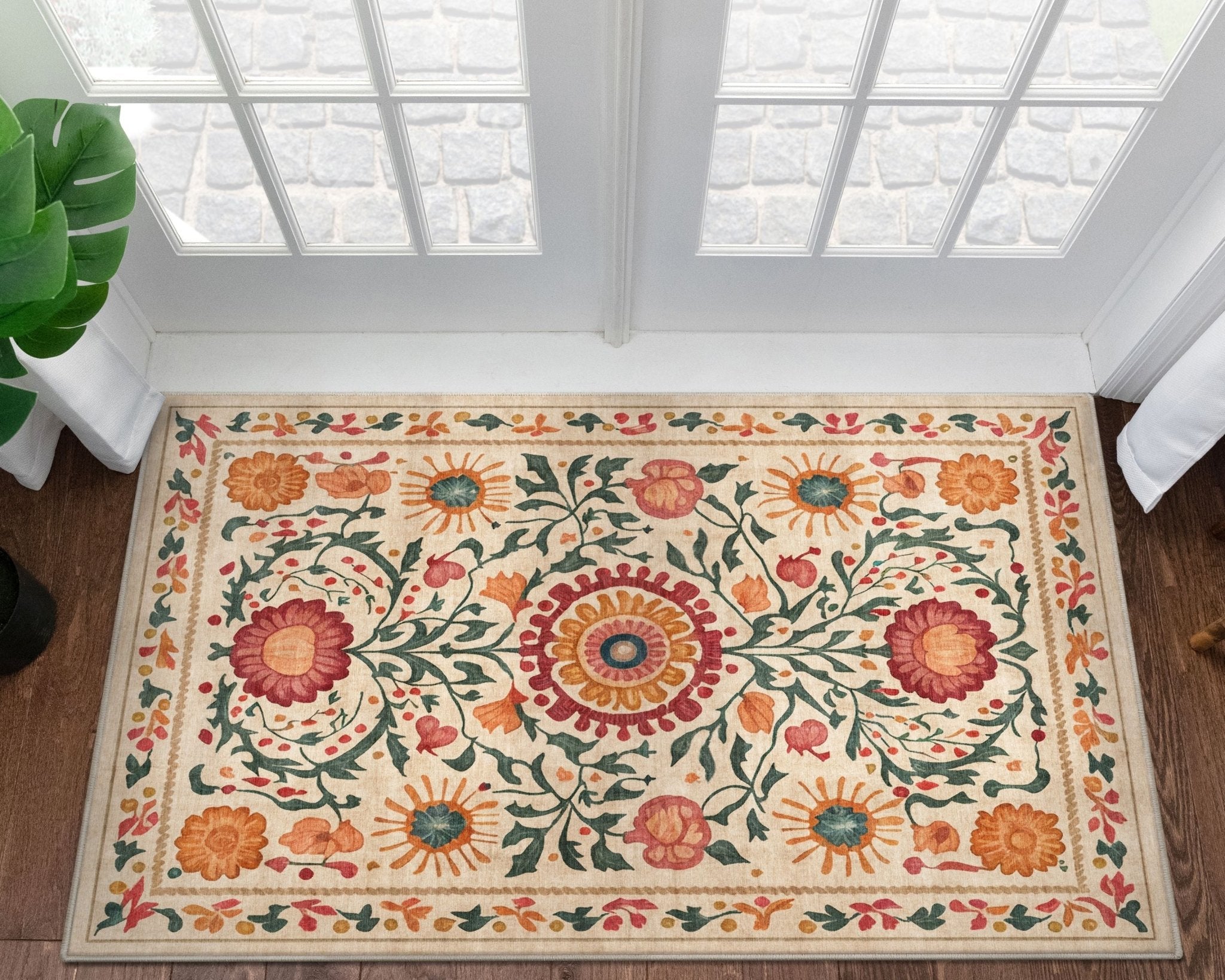 Apollo Botanical Floral Rug for Living Room, Dining Room, Bedroom and Kitchen、mySite、gigharbornorthrealestate