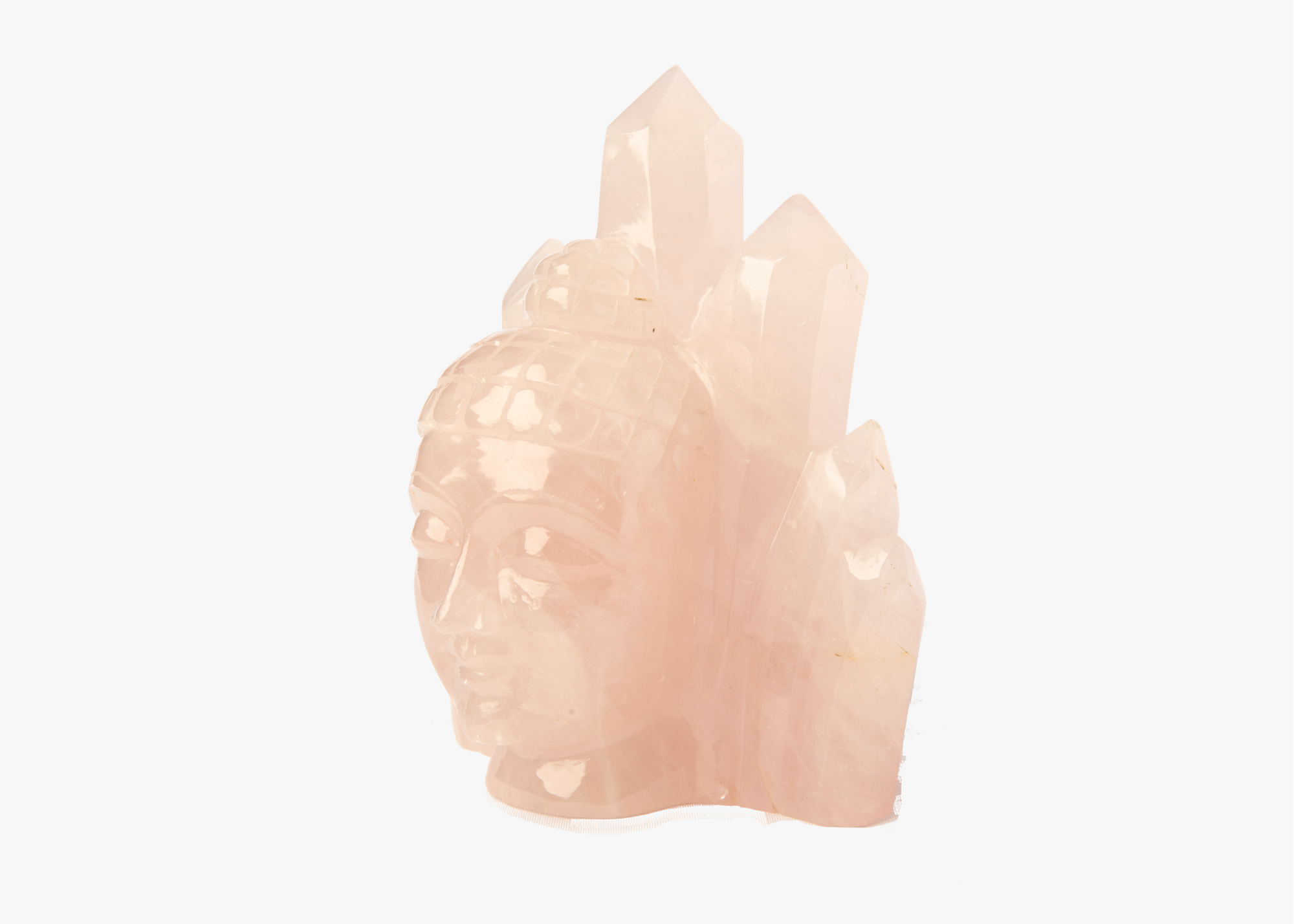 Buddha Head - Rose Quartz (21cm)、mySite、topwebapps