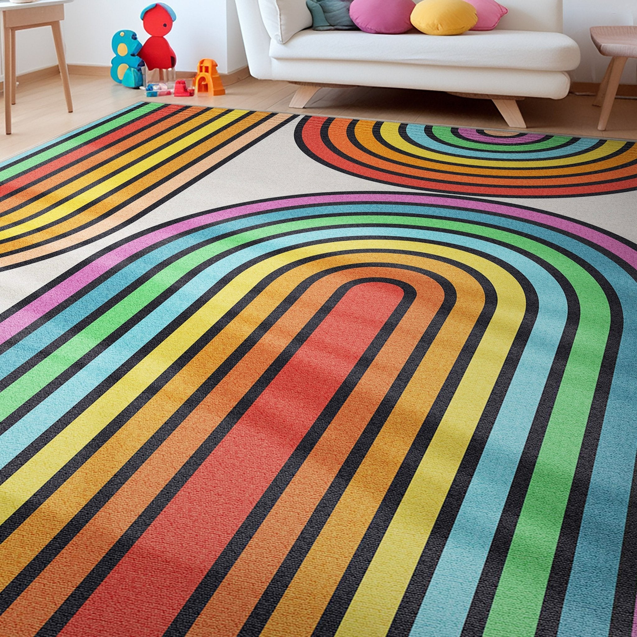 Crayola Modern Arches Geometric Bright Multi Area Rug By Well Woven、mySite、gigharbornorthrealestate