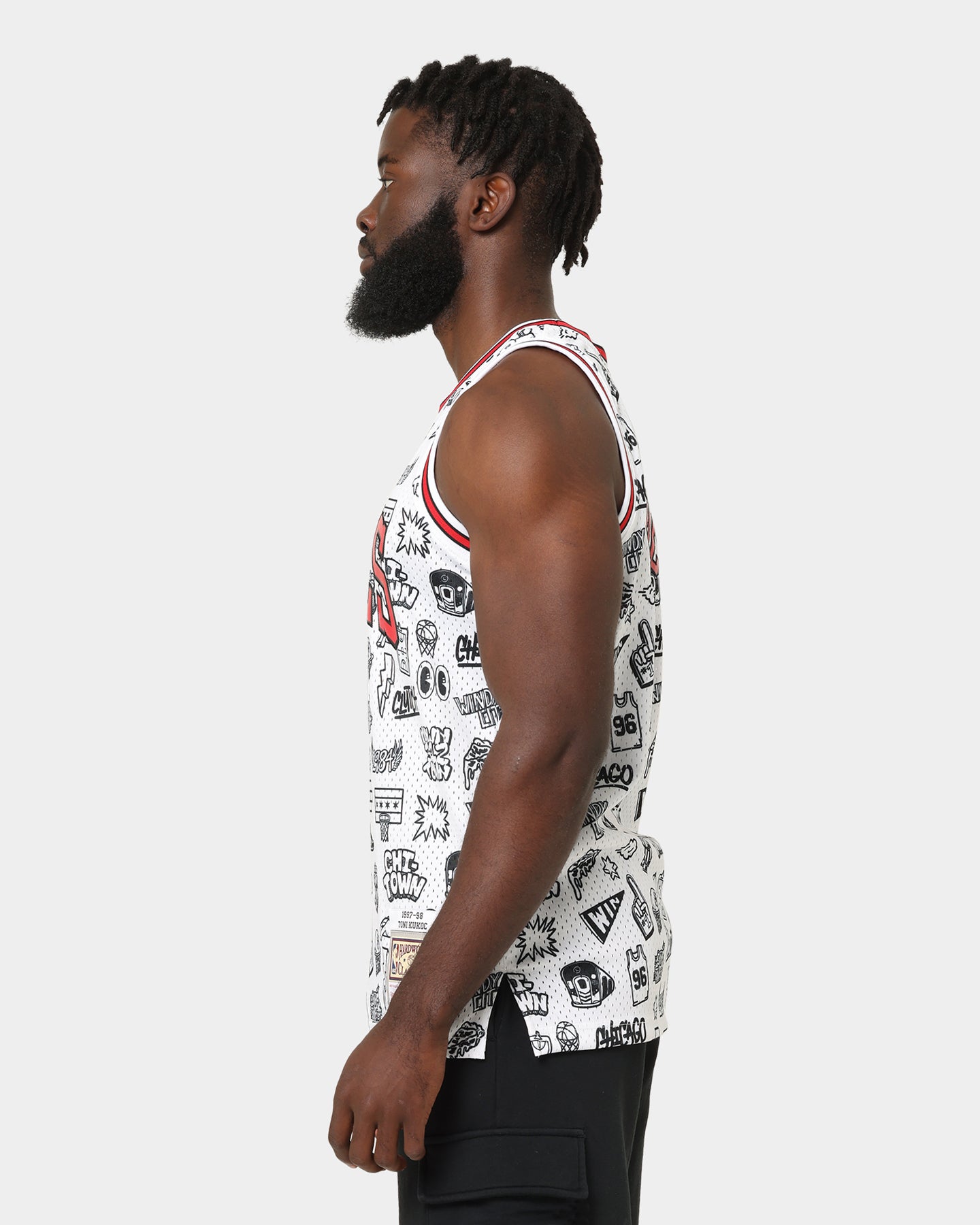 Mitchell & Ness Chicago Bulls Toni Kukoč #7 1997-1998 Doodle Swingman Jersey White、mySite、zt4zffjzw