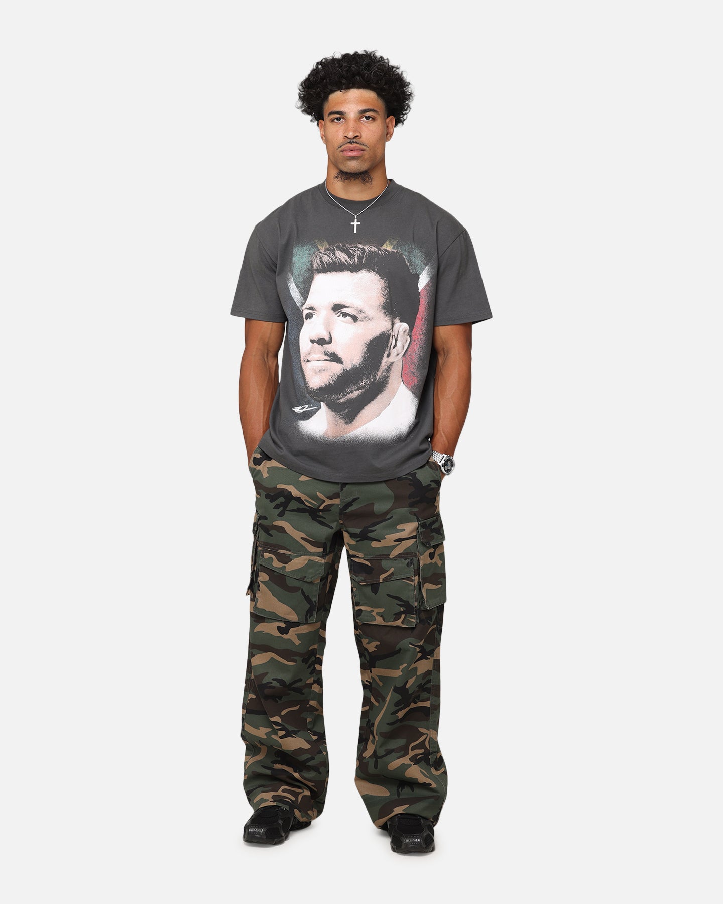 UFC By Culture Kings Dricus du Plessis Big Head Heavy T-Shirt Black Wash、mySite、zt4zffjzw