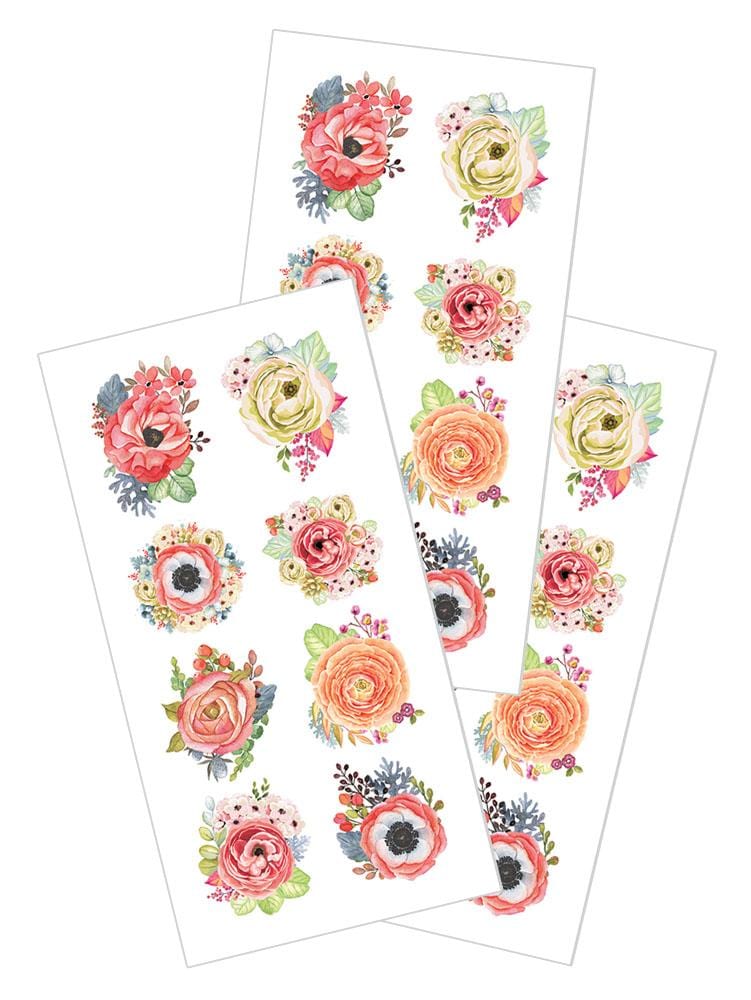  Decorative Stickers - Peach Poppies、mySite、ghnorth