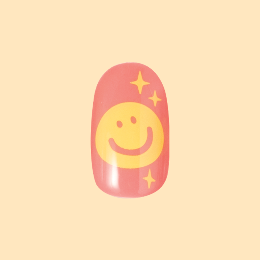 Happy All Over | Short | Round - Tab Press-On、mySite、solidvoid